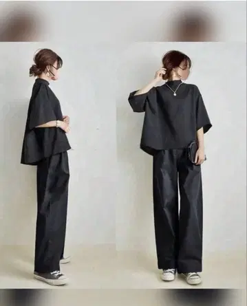 블랙 오버사이즈 셋업