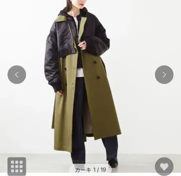 MA-1&트렌치 콤비 코트 카키