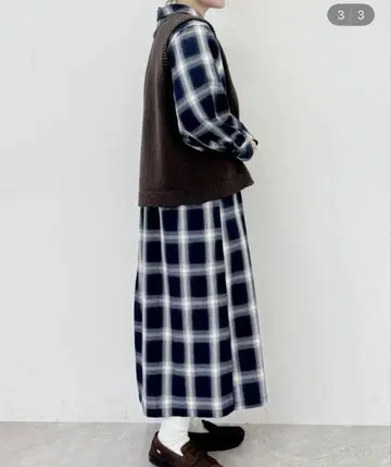 studioCLIP 체크 셔츠 원피스