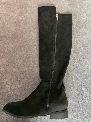 [ 25cm 블랙 ] 스웨이드 롱 부츠