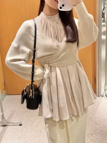 스나이델 카슈쿨 가디건 세트 블라우스