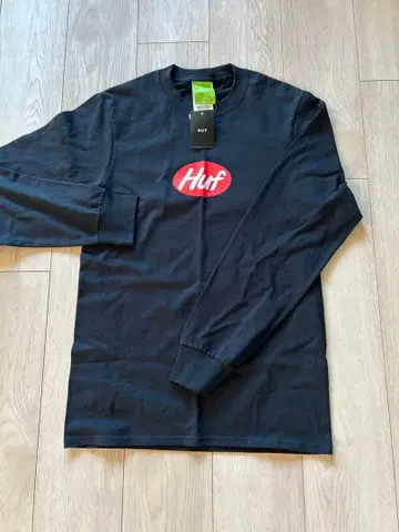 미사용 택 포함 Huf 긴팔 티셔츠 S 블랙