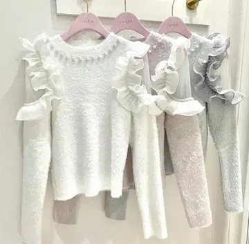 evelyn 샤기 프릴 니트