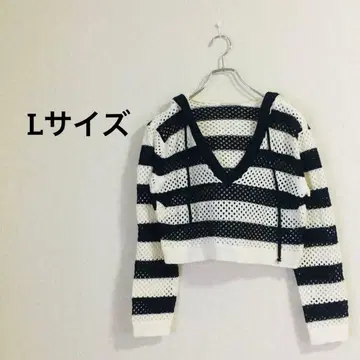 노브랜드 니트 보더 [L 사이즈] 크롭 기장 숏 기장 귀여운