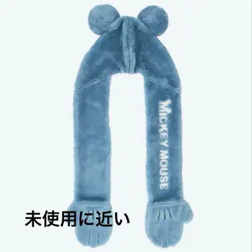 Disney 미키마우스 팬캡 귀달린 캡 머플러 장갑 파랑