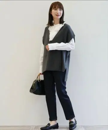 23구 v넥 니트 베스트 그레이 38