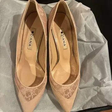 다이애나 베이지 레이스 하이힐
