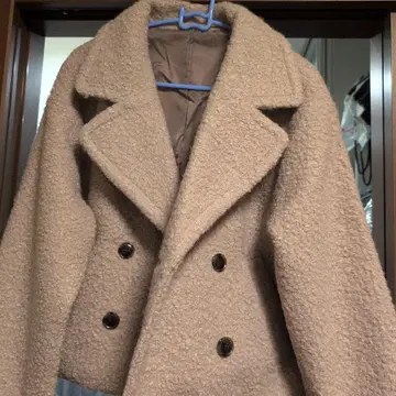 미사용 새상품 베이지 더블 브레스트 플리스 자켓 M