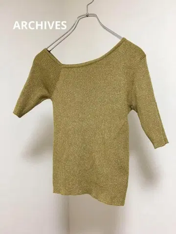 ARCHIVES 썸머 니트 니트 [ M ] 5부 소매 상의 라메