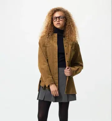 유니클로 코듀로이 롱 셔츠 자켓 (미사용품)