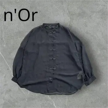 [새상품급] n'Or 누아르 시어 차이나 블라우스 셔츠 체형 커버