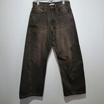 WYM 빈티지 워싱 커브드 데님 S 사이즈