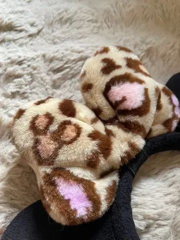 디즈니 귀 머리띠 레오파드 무늬 리본 포함