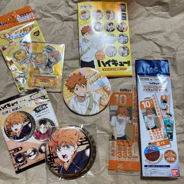 하이큐 히나타 쇼요 4세트 캔뱃지 아크릴 스탠드 북마크 카라스노