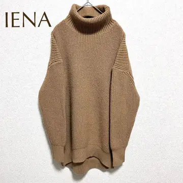 이에나 니트 터틀넥 캐주얼 드롭 숄더 무지 루즈핏