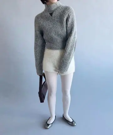 EDIT.FOR LULU 가죽 패치 래글런 니트