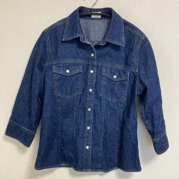 다크 네이비 데님 자켓 7부 기장