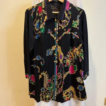 LEONARD 꽃무늬 자수 긴팔 셔츠