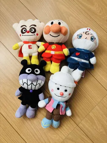 호빵맨 봉제 인형 5체 세트 약 15cm