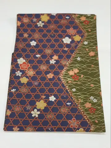 나고야 오비 파랑과 그린 꽃무늬