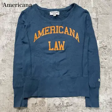 아메리카나 [ S ] 맨투맨 트레이닝복 라운드넥 리브 전면 프린트