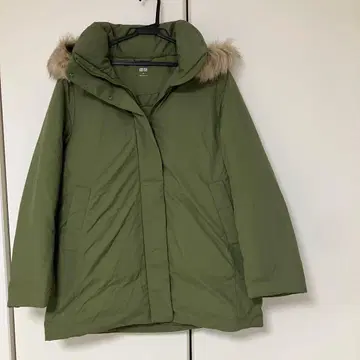 UNIQLO 퍼 다운 카키 M 2024년