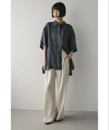 STYLEMIXER 더블 지퍼 하이웨스트 팬츠 아이보리