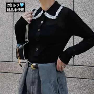 machatt 프릴 칼라 리브 니트