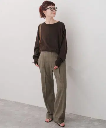 Spick and Span 워셔블 체크 스트레치 팬츠 새상품