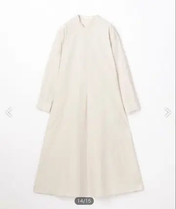 [ GALERIE VIE ] 코튼 도비 밴드 카라 롱 원피스