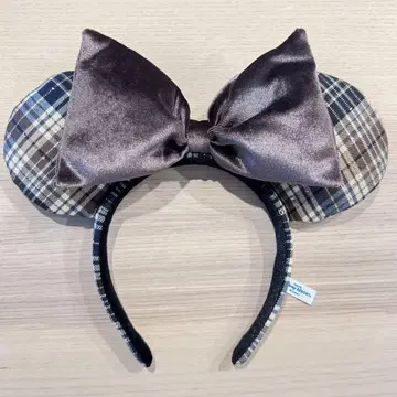 디즈니 머리띠 체크 브라운