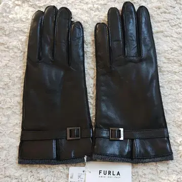 오늘까지 특별 가격 FURLA 블랙 가죽 장갑 20cm 버클 포함