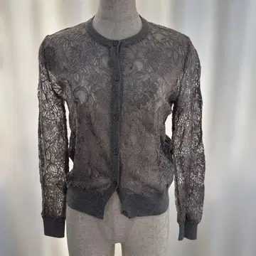 레이스 그레이 긴팔 가디건