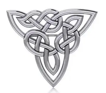 PS: 켈틱 땋은 장식 트리니티 실버 브로치