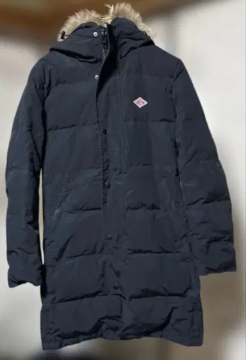 단톤 롱 기장 다운 자켓 네이비 퍼 포함 여성용 36 사이즈