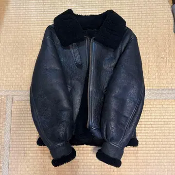 AVIREX TYPE B-3 블랙 가죽 자켓 38