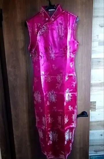 실크 100% 차이나 드레스