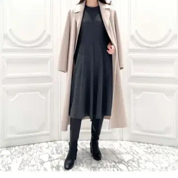 엠프리미어 레이온 스트레치 분또 플레어 원피스