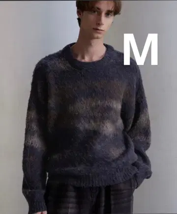 알파카 블렌드 샤기 니트 클레이