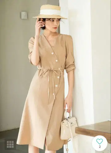 SAISON DE PAPILLON 카슈쿨 랩 원피스