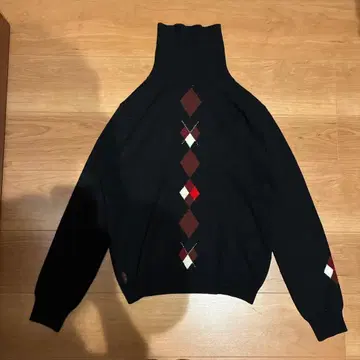 마드모아젤 논논 아가일 니트 새상품급