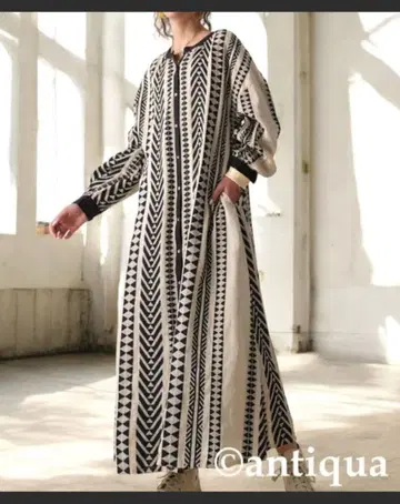 안티카 인도면 셔츠 원피스