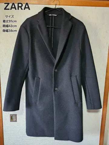 ZARA 블랙 롱 코트 남성용