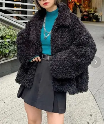 PAGEBOY 퍼 오버 사이즈 자켓