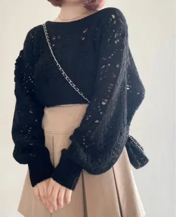 Heather (헤더) 시스루 패턴 니트