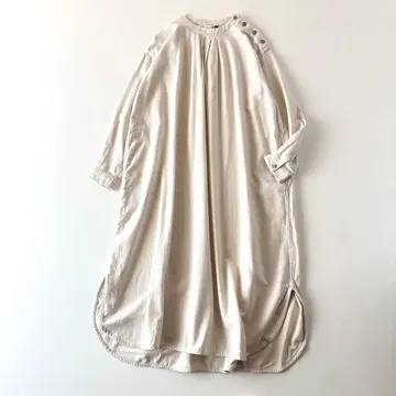 그랑마마도터 면 플란넬 숄더 버튼 원피스 롱 셔츠
