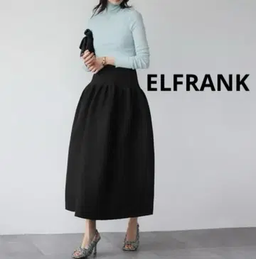 새상품급 엘프랭크 ELFRANK 하이웨스트 롱 니트 코쿤 스커트 F
