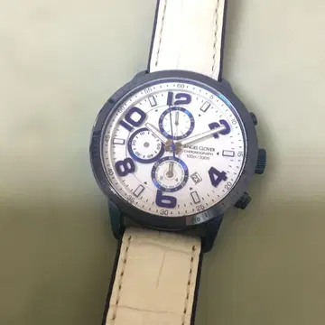 ANGEL CLOVER 크로노그래프 시계 화이트/네이비 배터리 방전