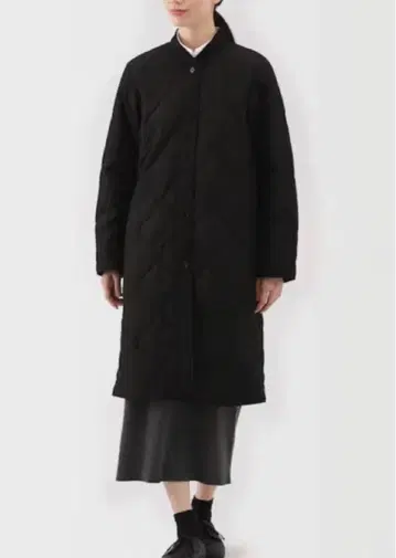 무인양품 2025 포근한 솜 퀼팅 코트 L 블랙 새상품