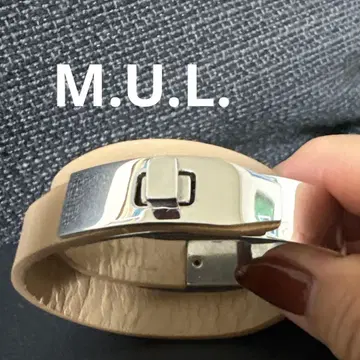 M.U.L.엘 소가죽 2중 팔찌 베이지